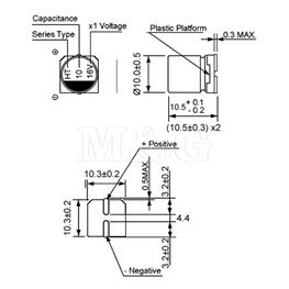 Slika za KONDENZATOR SMD EL.105°C 100µF 63V