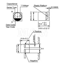 Slika za KONDENZATOR SMD EL.105°C 2200µF 16V