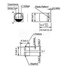 Slika za KONDENZATOR SMD EL.105°C 470µF 10V