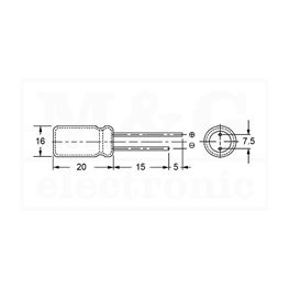 Slika za KONDENZATOR EL. V 1500µF 25V