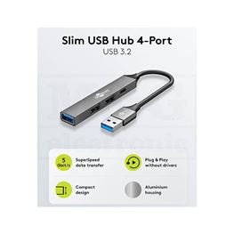 Slika za Slim 4-Port USB Hub, USB-A to USB-C/USB-A, 5 Gbit/s