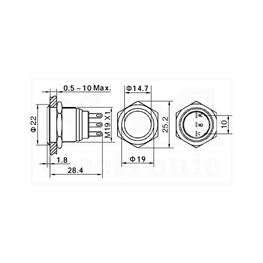 Slika za TASTER METALNI GQ19-11W