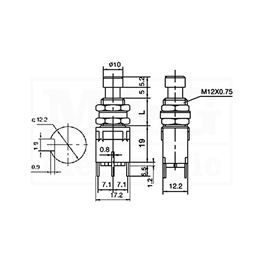 Slika za PREKIDAČ METALNI 250V 2A PCB